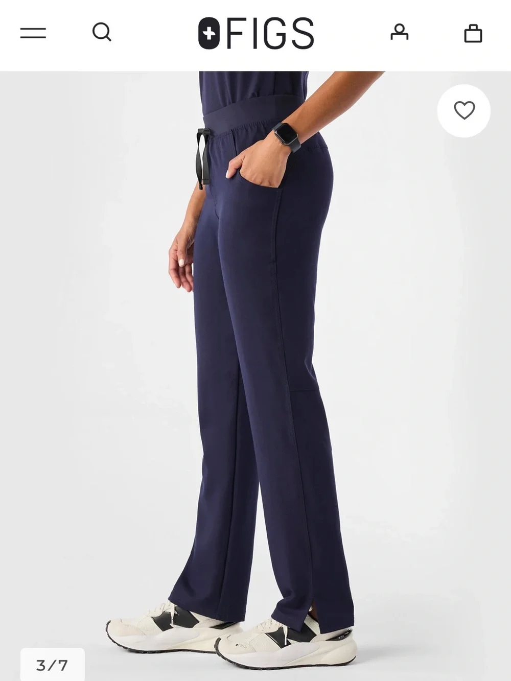 Figs Kade Women's Straight Leg Scrub Pants in Navy